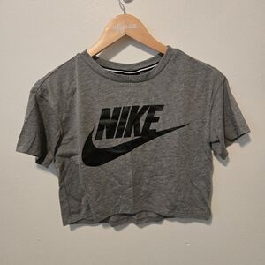 Grey Nike Cropped Tee
